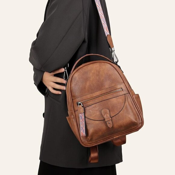 Mini Leather Backpack Purse for Women Small Stylish Shoulder Handbag Travel main image 6